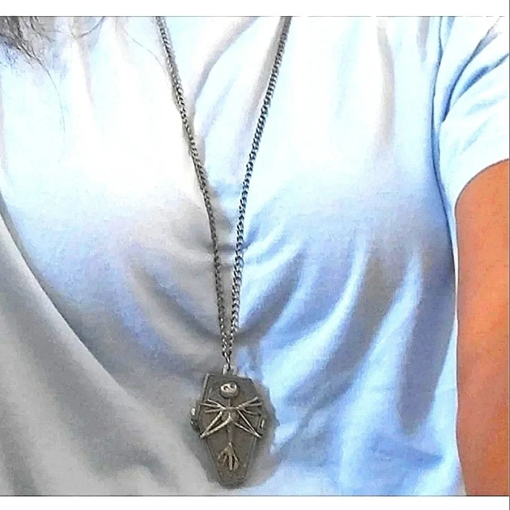 Bronze Jack Skellington Geometric Coffin Pocket/Pendant Watch